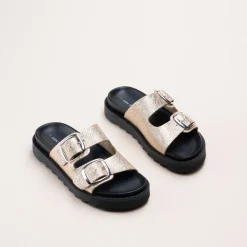 Mules OR Femme CUIR Motif Animal A Enfiler