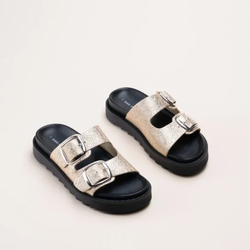 Mules OR Femme CUIR Motif Animal A Enfiler