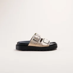 Mules OR Femme CUIR Motif Animal A Enfiler
