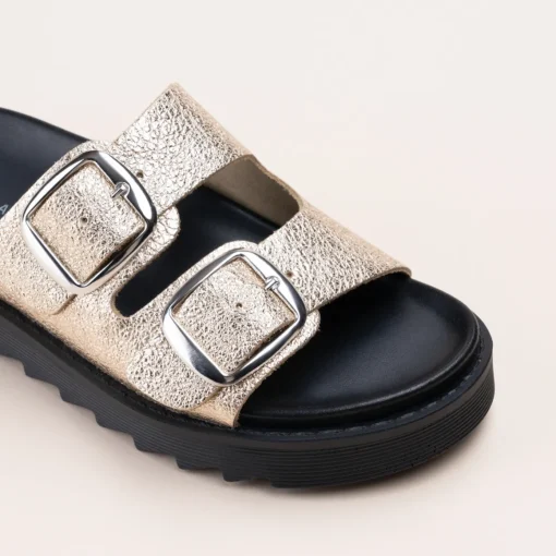 Mules OR Femme CUIR Motif Animal A Enfiler