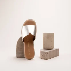 Mules OR Femme CUIR Motif Uni A Enfiler