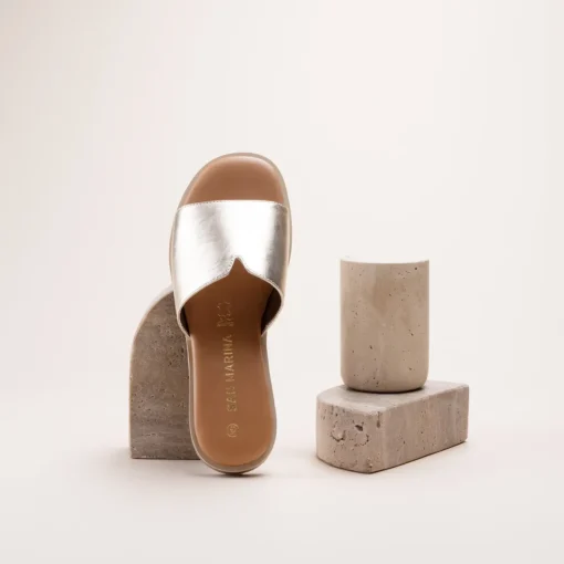 Mules OR Femme CUIR Motif Uni A Enfiler