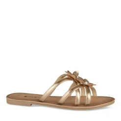 Mules OR Femme Motif Fleuri A Enfiler
