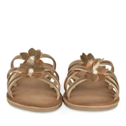 Mules OR Femme Motif Fleuri A Enfiler