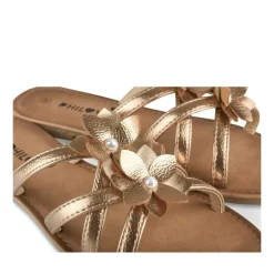 Mules OR Femme Motif Fleuri A Enfiler