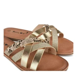 Mules OR Femme Motif Paillettes A Enfiler