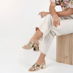 Mules OR Femme Motif Vernis A Enfiler