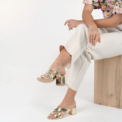 Mules OR Femme Motif Vernis A Enfiler