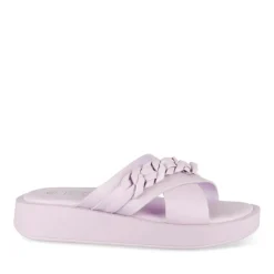 Mules ROSE Femme Motif Chaîne A Enfiler