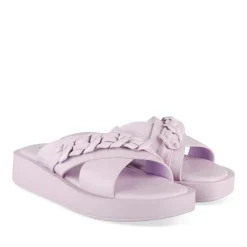 Mules ROSE Femme Motif Chaîne A Enfiler