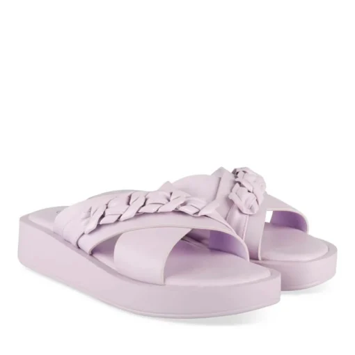 Mules ROSE Femme Motif Chaîne A Enfiler