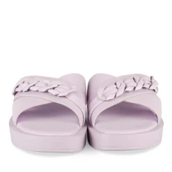 Mules ROSE Femme Motif Chaîne A Enfiler