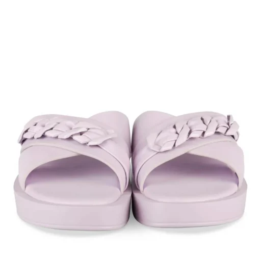 Mules ROSE Femme Motif Chaîne A Enfiler