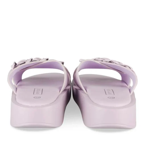 Mules ROSE Femme Motif Chaîne A Enfiler
