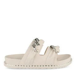 Mules ROSE PALE Femme Motif Chaîne A Enfiler