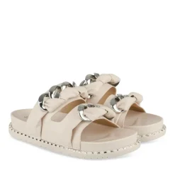 Mules ROSE PALE Femme Motif Chaîne A Enfiler