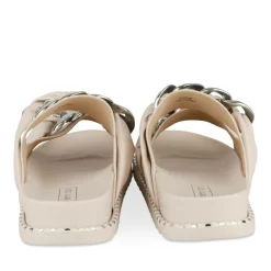 Mules ROSE PALE Femme Motif Chaîne A Enfiler