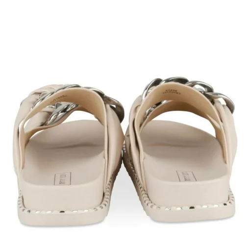 Mules ROSE PALE Femme Motif Chaîne A Enfiler