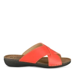 Mules ROUGE Femme Motif Uni A Enfiler