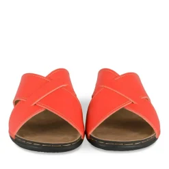 Mules ROUGE Femme Motif Uni A Enfiler