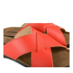 Mules ROUGE Femme Motif Uni A Enfiler