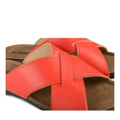 Mules ROUGE Femme Motif Uni A Enfiler