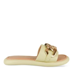 Mules VERT Femme Motif Chaîne A Enfiler