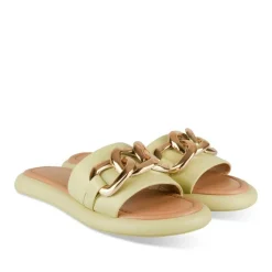 Mules VERT Femme Motif Chaîne A Enfiler