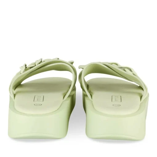 Mules VERT Femme Motif Chaîne A Enfiler