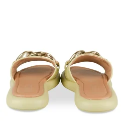 Mules VERT Femme Motif Chaîne A Enfiler