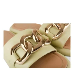 Mules VERT Femme Motif Chaîne A Enfiler