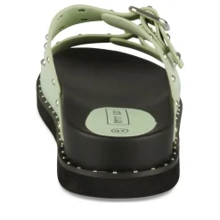 Mules VERT Femme Motif Clouté A Enfiler
