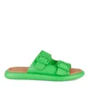 Mules VERT Femme Motif Uni A Enfiler