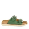 Mules VERT Femme Motif Uni A Enfiler