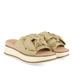 Mules VERT Femme Motif Uni A Enfiler