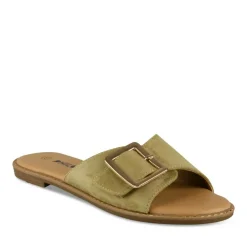 Mules VERT Femme Motif Uni A Enfiler