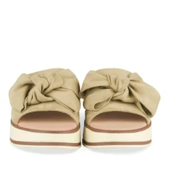 Mules VERT Femme Motif Uni A Enfiler