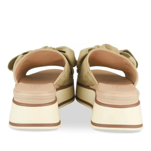 Mules VERT Femme Motif Uni A Enfiler