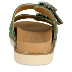 Mules VERT Femme Motif Uni A Enfiler