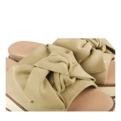 Mules VERT Femme Motif Uni A Enfiler