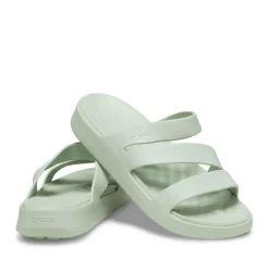 Mules VERT Femme Motif Uni A Enfiler