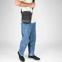 Sac à Bandoulière NOIR Homme Motif Uni