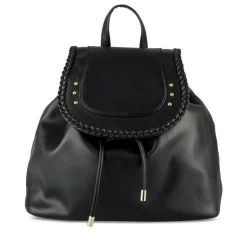 Sac à Dos NOIR Femme Motif Tressé