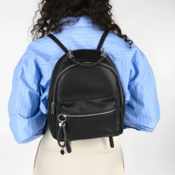Sac à Dos NOIR Femme Motif Tressé
