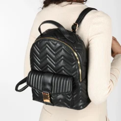 Sac à Dos NOIR Femme Motif Uni