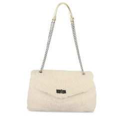Sac à Main BEIGE Femme Motif Fausse Fourrure