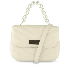 Sac à Main BEIGE Femme Motif Perle