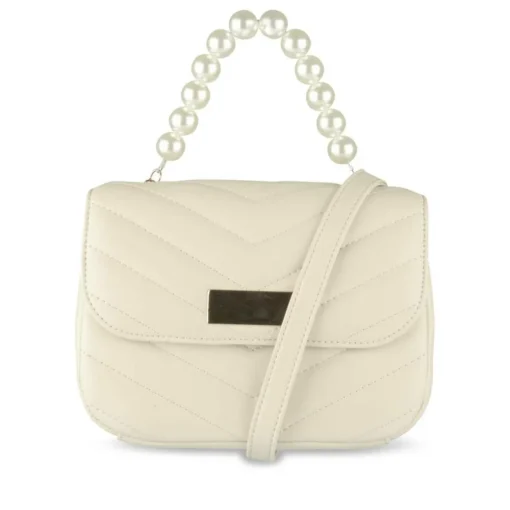 Sac à Main BEIGE Femme Motif Perle