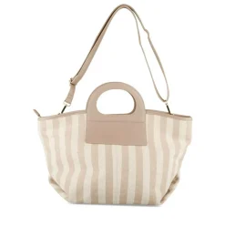 Sac à Main BEIGE Femme Motif Rayures