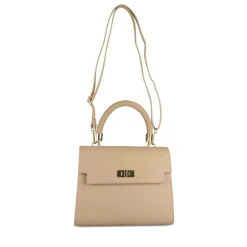 Sac à Main BEIGE Femme Motif Tressé
